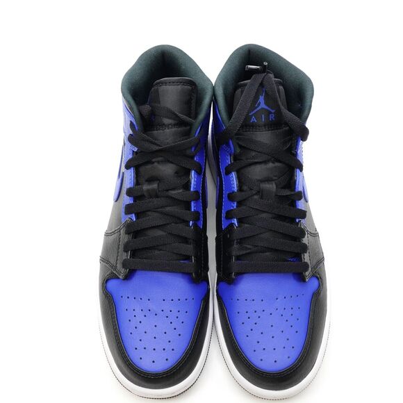 Nike Air Jordan 1 Mid "Hyper Royal" Mens Size 9.5 Black Blue Sneakers 554724-077 - Picture 7 of 11